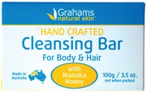 GRAHAMS NATURAL Cleansing Bar For Body & Hair with Manuka Honey 100g