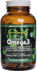 Green Nutritionals Green Omega3 Vegan Capsules 255mg DHA + 127mg EPA 90 Caps