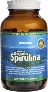 Green Nutritionals Mountain Organic Spirulina Tablets 500mg 200 Tabs