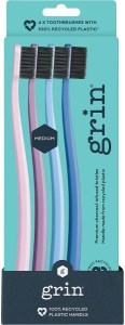 Grin 100% Recycled Toothbrush Medium Purple 8x4pk