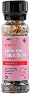 HAB SHIFA Organic Activated Black Seed with Himalayan Salt Grinder 200g