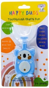 HAPPY BUBS Toothbrush Silicon U Shape Bear Blue (2 to 6 Years)