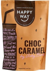 Happy Way Ashy Bines Whey Protein Powder Choc Caramel 500g