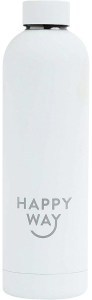 Happy Way Insulated Stainless Steel Bottle White Matte 750ml