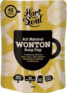 Hart & Soul All Natural Wonton Soup Cup Sachet 100g MAY25