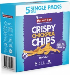 Harvest Box Chickpea Chips Sea Salt  (5x25g Pack) Multipack