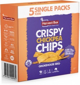 Harvest Box Chickpea Chips Smokehouse BBQ G/F (5x25g Pack) Multipack