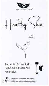 HEALTHY BOD. CO Healthy Skin Authentic Green Jade Gua Sha & Dual Face Roller Set