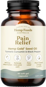 Hemp Foods Australia Pain Relief with Hemp Gold Seed Oil 60 Caps
