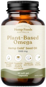 HEMP FOODS AUSTRALIA Plant-Based Omega Hemp Gold Seed Oil Capsules 1000mg 60c