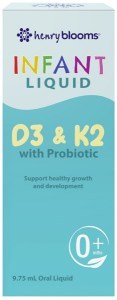 HENRY BLOOMS Infant Liquid D3 & K2 with Probiotics 9.75ml