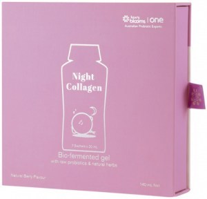 HENRY BLOOMS ONE Night Collagen (Bio-fermented Gel) Berry Sachets 20ml x 7 Pack