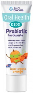 HENRY BLOOMS ORAL HEALTH Kids Probiotic Toothpaste Super Organic Orange 50g