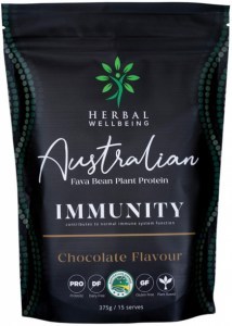 HERBAL WELLBEING Australian Fava Bean Plant Protein Immunity Chocolate 375g