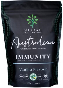 HERBAL WELLBEING Australian Fava Bean Plant Protein Immunity Vanilla 375g