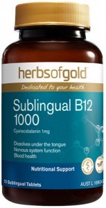 HERBS OF GOLD Sublingual B12 1000 75t