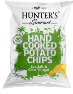 Hunter's Hand Cooked Potato Chips Sea Salt & Cider Vinegar  125g