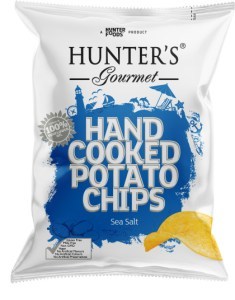Hunter's Hand Cooked Potato Chips Sea Salt  125g