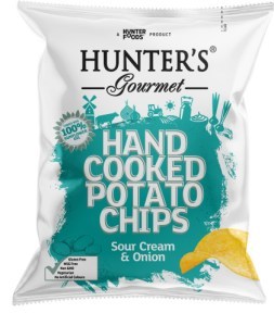 Hunter's Hand Cooked Potato Chips Sour Cream and Onion  125g
