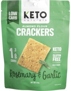 Keto Naturals Almond Flour Crackers Rosemary & Garlic 8x64g