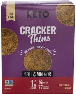 Keto Naturals Cracker Thins Salt & Vinegar 6x64g