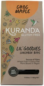 KURANDA WHOLEFOODS Gluten Free Lil' Goodies Lunchbox Bites Choc Maple 18g x 10 Pack
