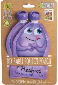 Little Mashies Reusable Squeeze Pouch Purple 2x130ml