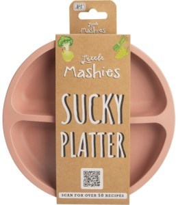 Little Mashies Silicone Sucky Platter Plate Blush Pink  