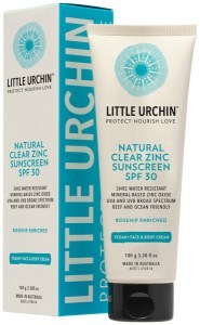 LITTLE URCHIN Natural Sunscreen Clear Zinc SPF 30 100g