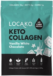LOCAKO Keto Collagen Vanilla White Chocolate (Collagen Protein with Coconut MCT) 440g