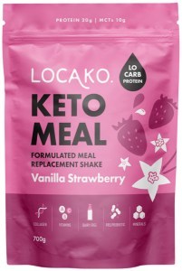 LOCAKO Keto Meal (Formulated Meal Replacement Shake) Vanilla Strawberry 700g
