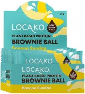 LOCAKO Plant Based Protein Brownie Ball Banana Sundae 30g x 10 Display