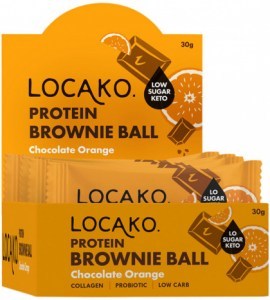 LOCAKO Protein Brownie Ball Chocolate Orange 30g x 10 Display