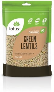 Lotus Organic Green Lentils 250g