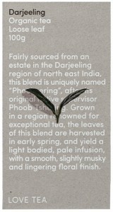 LOVE TEA Organic Darjeeling Tea Loose Leaf 100g