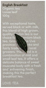 LOVE TEA Organic English Breakfast Tea Loose Leaf 100g