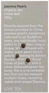 LOVE TEA Organic Jasmine Pearls Tea Loose Leaf 100g