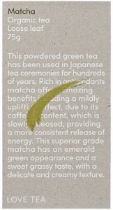 LOVE TEA Organic Matcha Tea Loose Leaf 75g