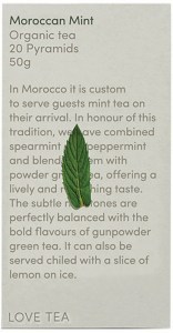 LOVE TEA Organic Moroccan Mint Tea 20 Pyramids