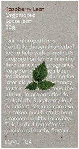 LOVE TEA Organic Raspberry Leaf Tea Loose Leaf 50g