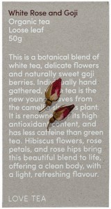 LOVE TEA Organic White Rose and Goji Tea Loose Leaf 50g