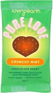 Loving Earth Crunchy Mint Dark Chocolate Heart Peppermint Crisp 16x30g