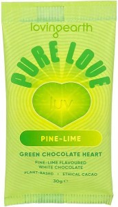 Loving Earth Pine-Lime White Chocolate Heart 16x30g