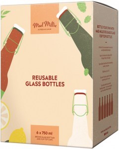 MAD MILLIE Bottle Amber with Flip Top 750ml x 6 Pack