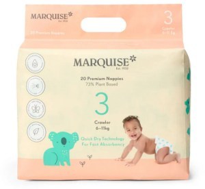 Marquise Crawler Eco Nappies Size 3 (6-11kg) 20 Pack