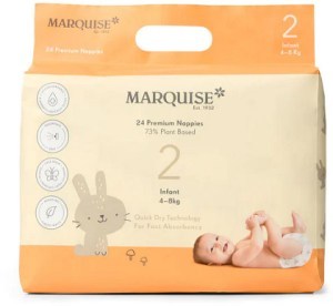 Marquise Infant Eco Nappies Size 2 (4-8kg) 24 Pack