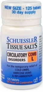 Schuessler Tissue Salts Comb L - Circulatory Disorders 125 Tabs