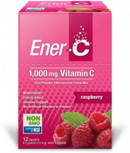 MARTIN & PLEASANCE ENER-C 1000mg Vitamin C Drink Mix Raspberry Sachet 9.3g x 12 Pack