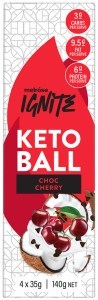 MELROSE Ignite Keto Ball Choc Cherry 35g x 4 Pack