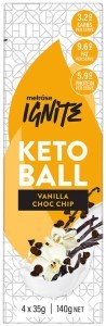 MELROSE Ignite Keto Ball Vanilla Choc Chip 35g x 4 Pack